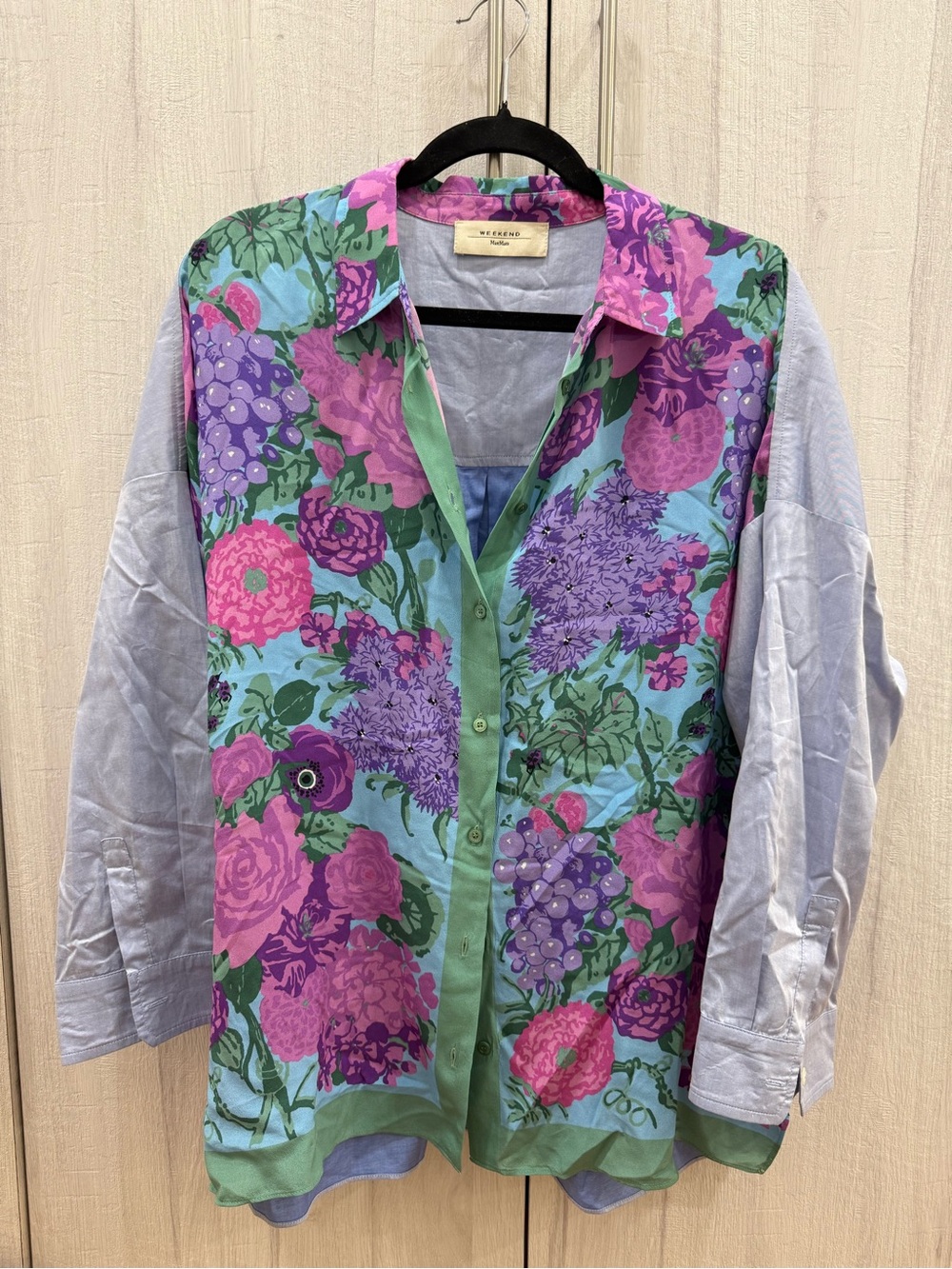 Weekend Max Mara Floral Button-Down Shirt - Purple, Pink & Blue